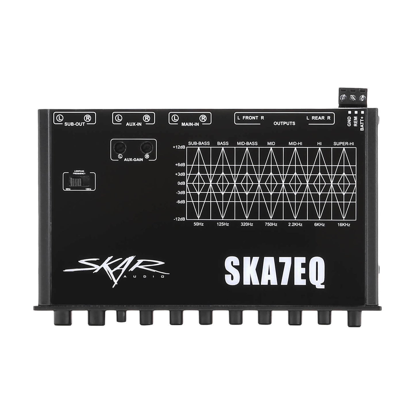 NEW SKAR AUDIO SKA7EQ 7 BAND 1/2 DIN CAR AUDIO EQ W/ FRONT REAR AND SUB OUTPUT