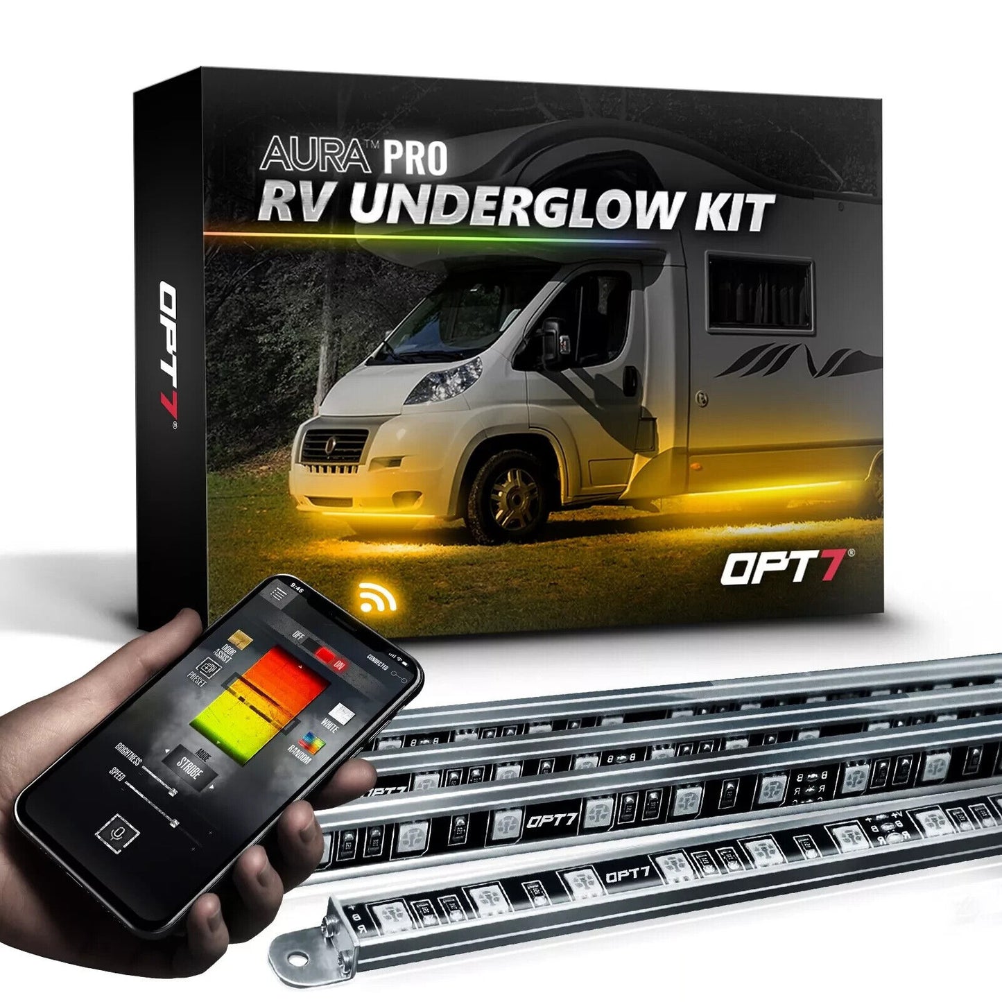 BRAND NEW LED Underglow Bluetooth Enabled Lighting Kit  OPT7 AURA PRO All-Color