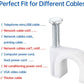Round White Cable Clips with Steel Nails 6mm/ 0.236inch/ 100PCS For CAT6, CAT7.