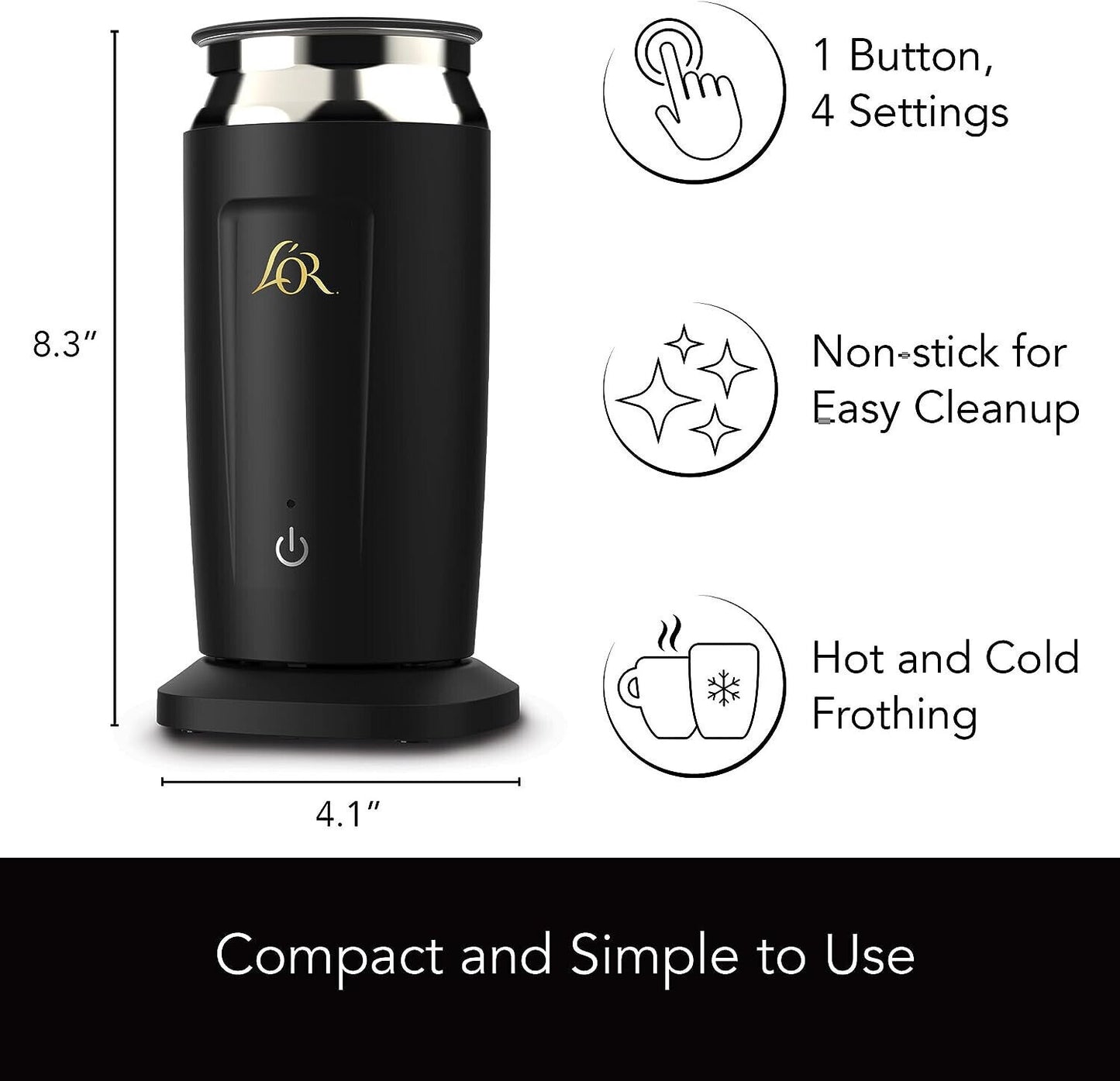 L'OR Barista System Milk Frother Complimentary Assortment of Coffe & Espresso