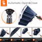 Inverted Compact Umbrella Large Windproof Umbrellas Reflective Stripe BLUE