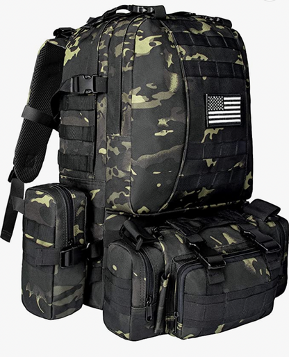 Taktiese Militêre Weermagrugsak 60L Aanranding Afneembare Molle-rugsak SWART03PLEISTER