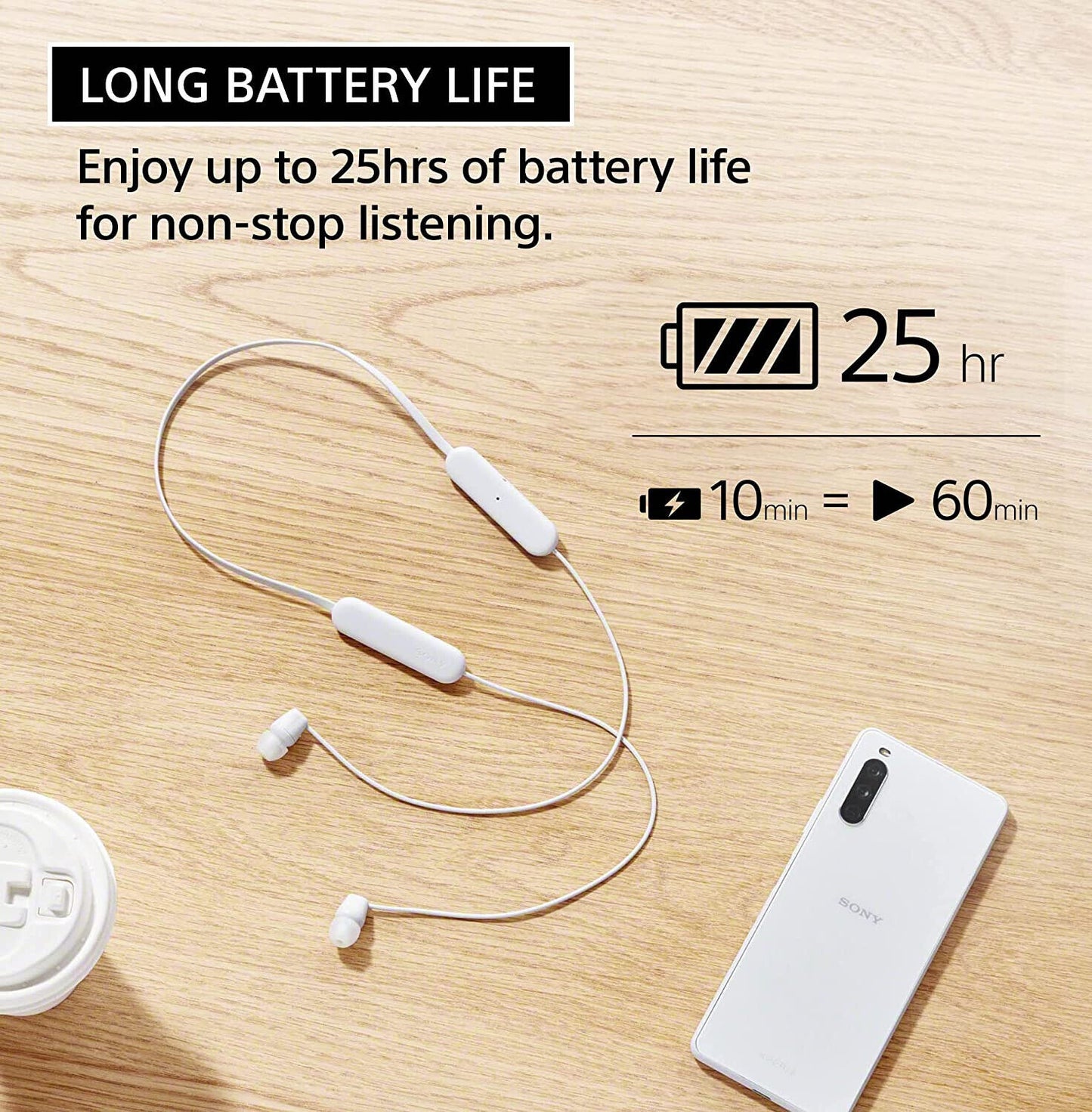 NEW BLUE Sony WC100 Wireless in-Ear Bluetooth Headphones with Built-in Mic -