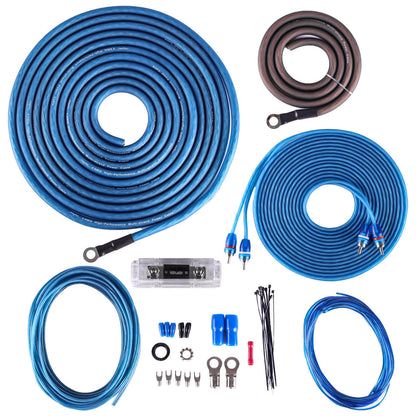 NUWE SKAR AUDIO 4 GAUGE 1,200 WATT CCA VERSTERKER BEDRADINGSTEL MET RCA (SKAR4ANL-CCA)