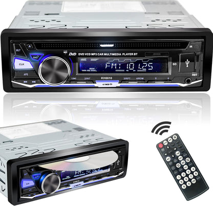 Enkel-Din Kar-Oudio CD/DVD Speler Bluetooth FM/AM/RDS Radio USB SD AUX Ontvanger