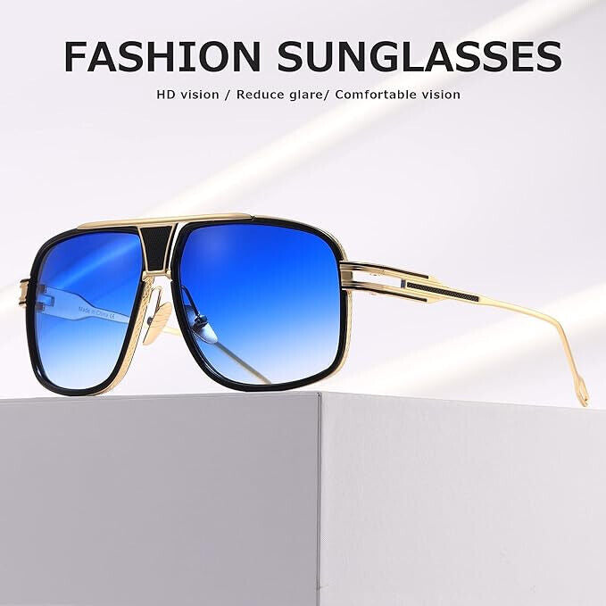 Sunglasses Men Women Unisex  Goggle Alloy Big Frame Metal Punk Style Shield