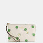 COACH CORNER ZIP WOMEN CUTE WRISTLET WALLET WITH GREEN APPLE FRUIT PRINT