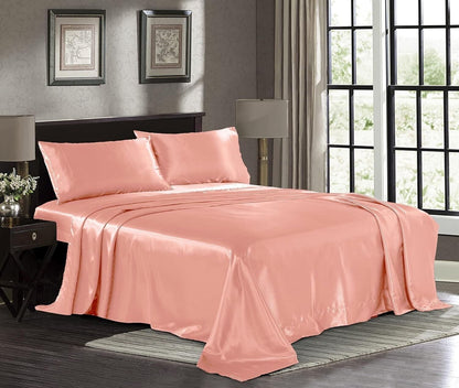 Satin Lakens Hotel Luukse Syagtige Bed Ekstra Sag 1800 Mikrovesel - KONINGGROOTTE