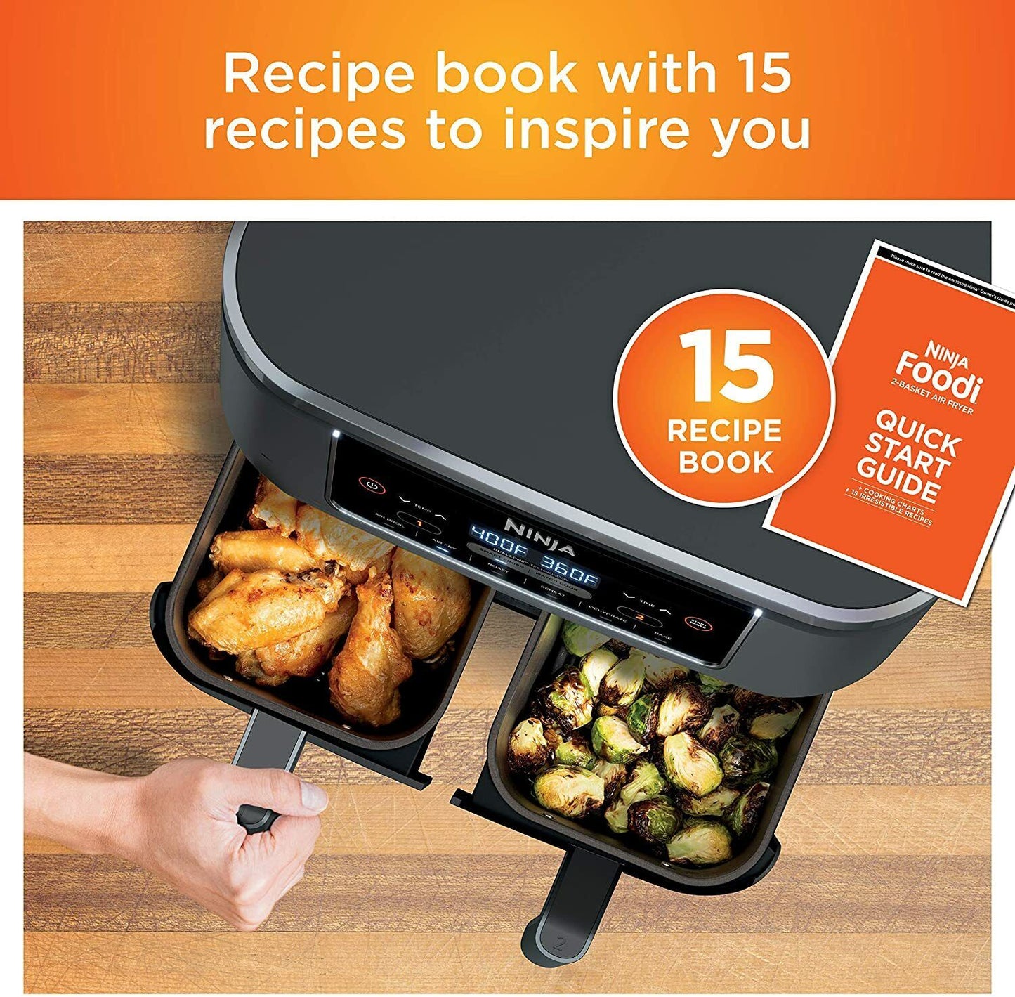 Ninja Dualzone Air Fryer Foodi 6-in-1 8 Quart, with 2 Crisper Plates, 2 Baskets