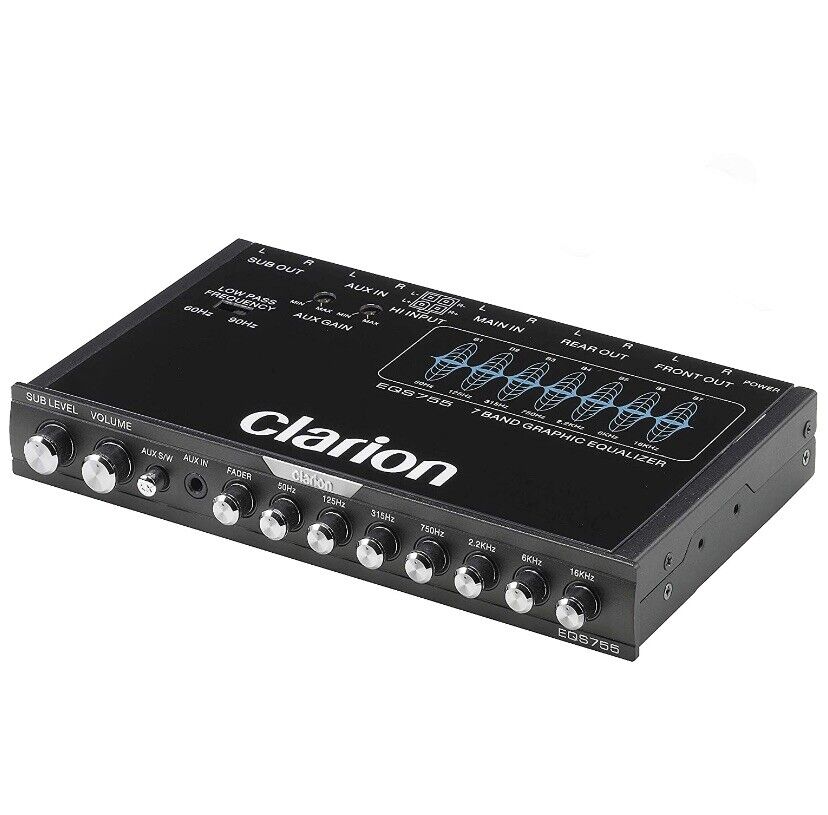NEW CLARION EQS755 7-BAND Car Audio Graphic Equalizer 3.5mm  RCA Aux Input