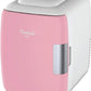 Mini Fridge for Car, Travel Office Desk & Dorm Room 4L Can Electric Plug PINK