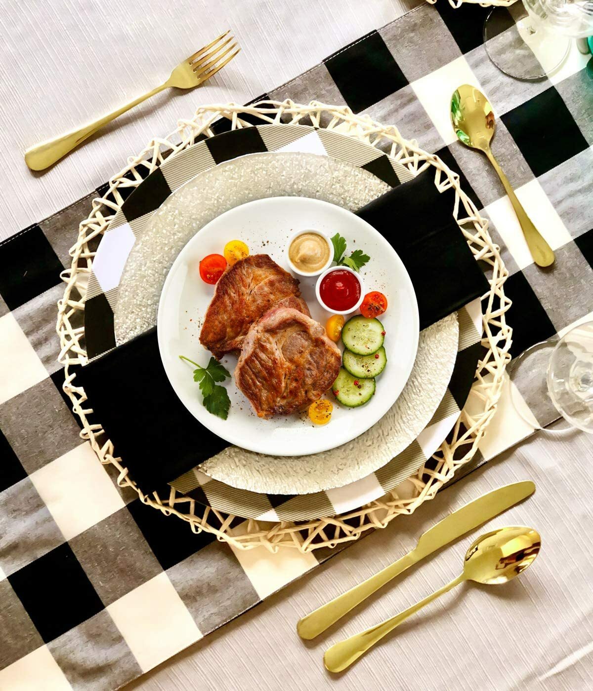 Gold Silverware Set 24Pieces Gold Forged Stainless Steel GOLD Flatware Set I NEW
