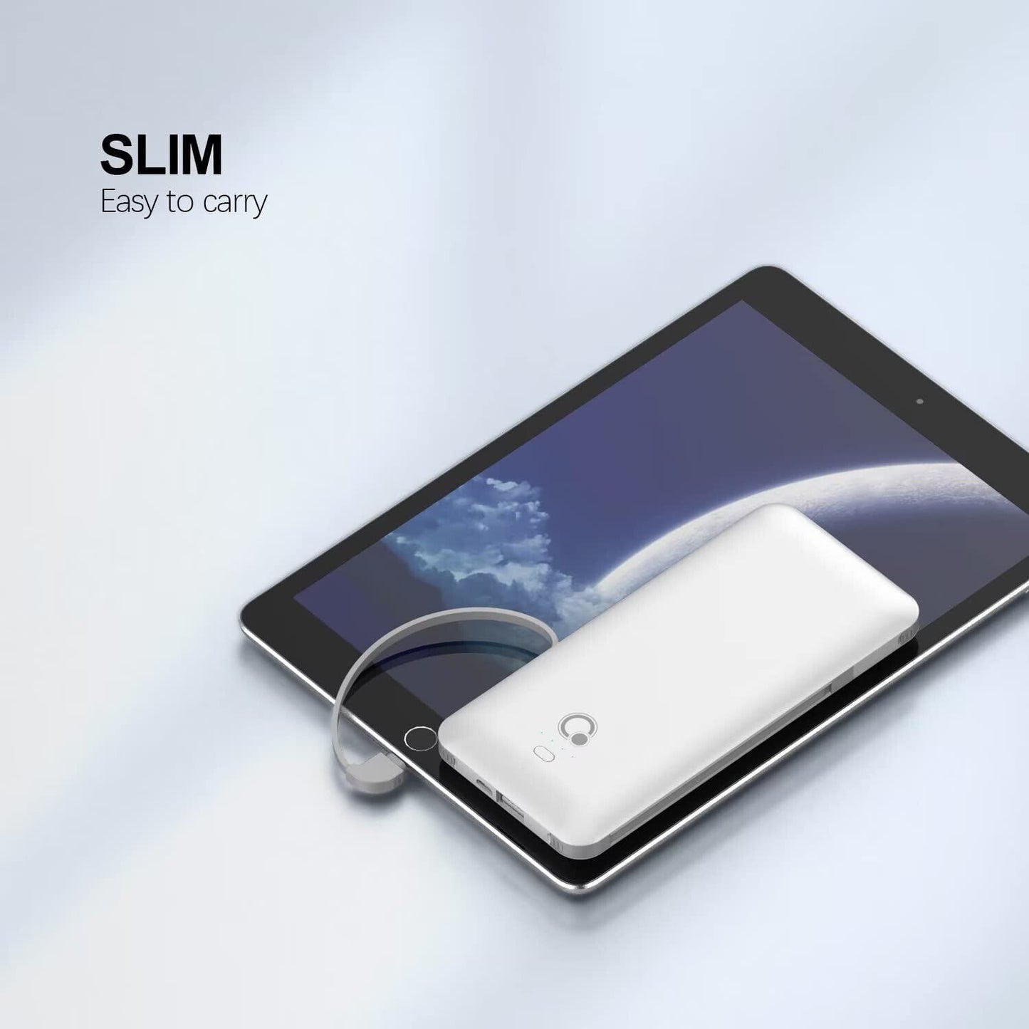 Built IN AC Wall Plug 10000mAh Q Portable Charger, Ultra Slim USB C Power Bank,