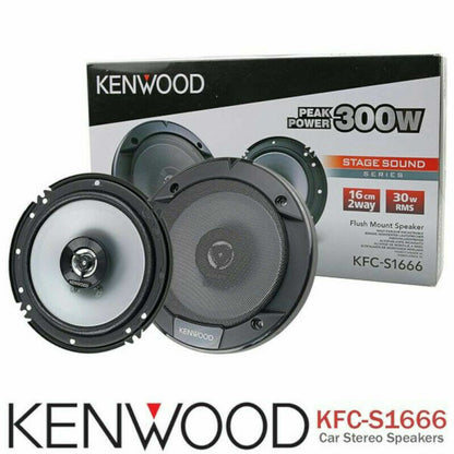 Kenwood KFC-S1666 300w 6.5" 2-rigting-motorluidsprekers vir deure 2 PARE