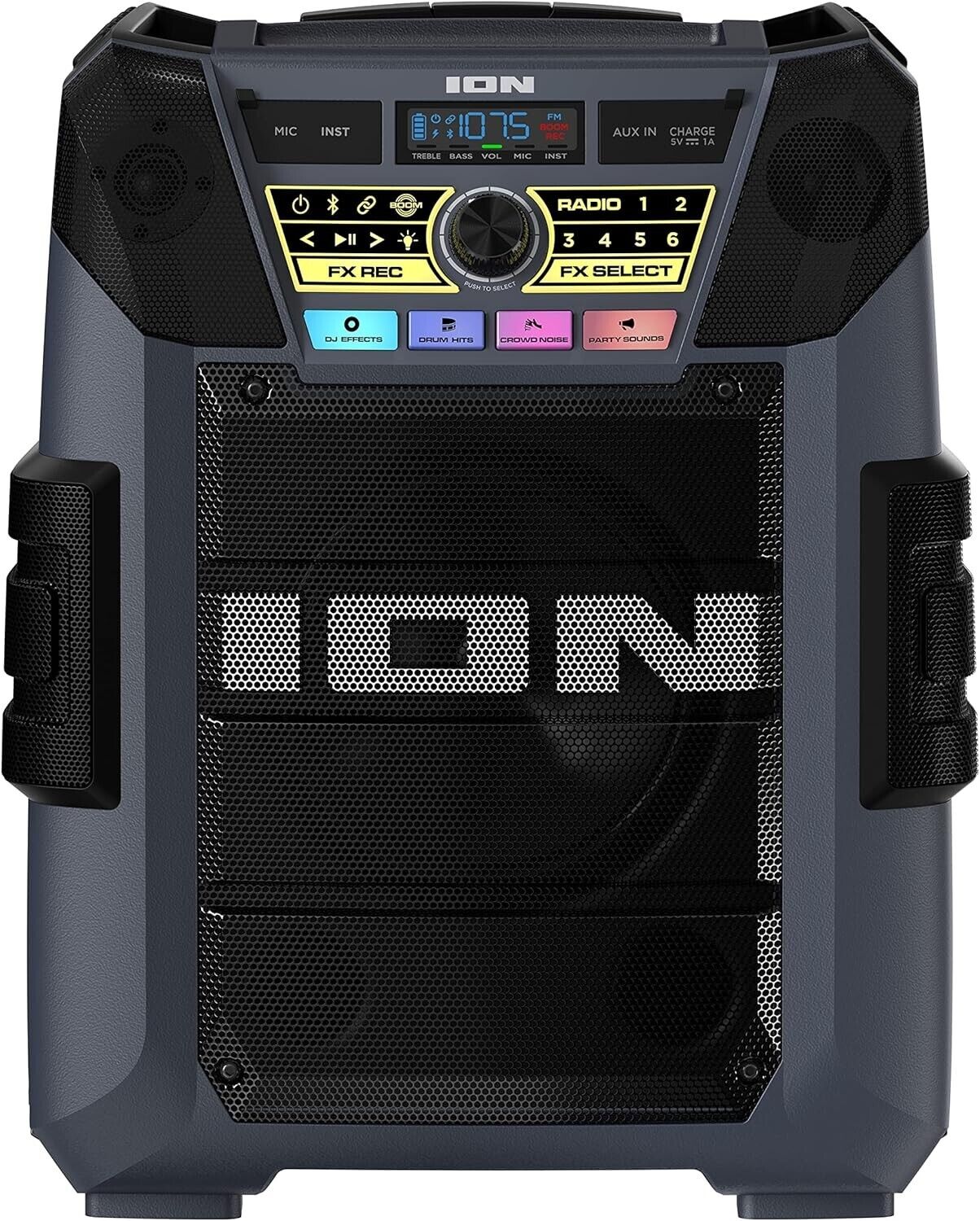 ION Block Rocker XL - Portable Bluetooth Outdoor Party Karaoke Speaker 220 Watts