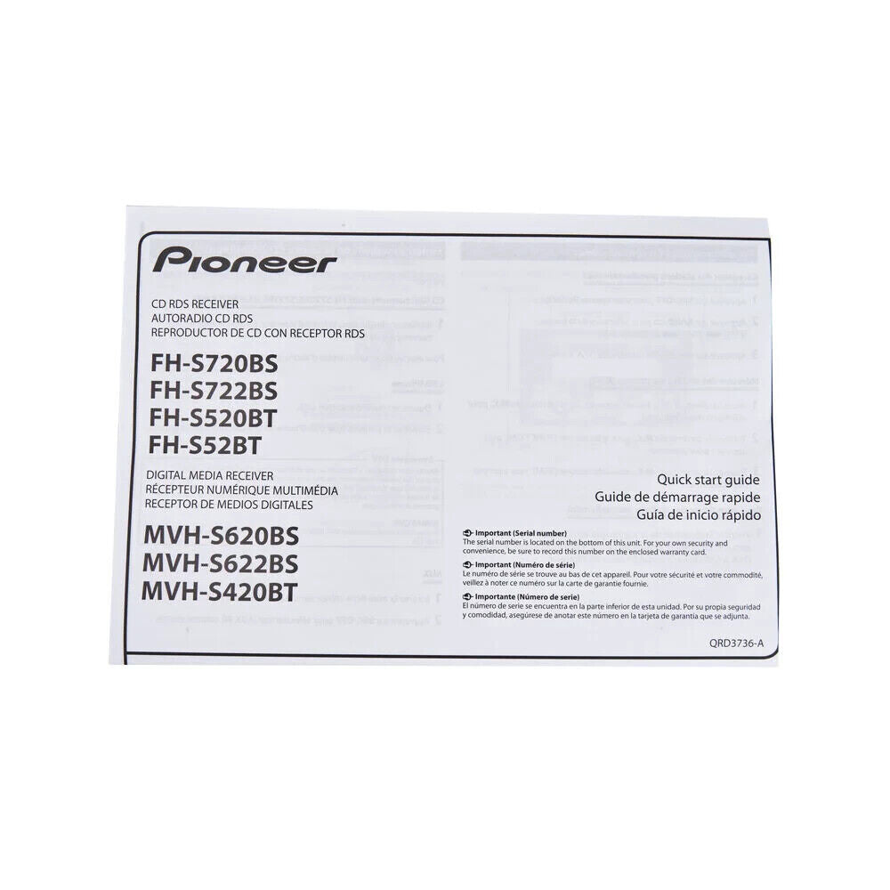 Pioneer FH-S520BT Double DIN CD Receiver with Bluetooth and Amazon Alexa