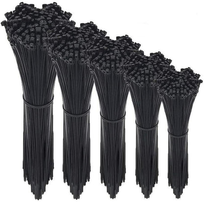 500 Pakke Selfsluitende Kabelbinders, 4+6+8+10+12-duim Breedte 0.16duim Nylon Kabel