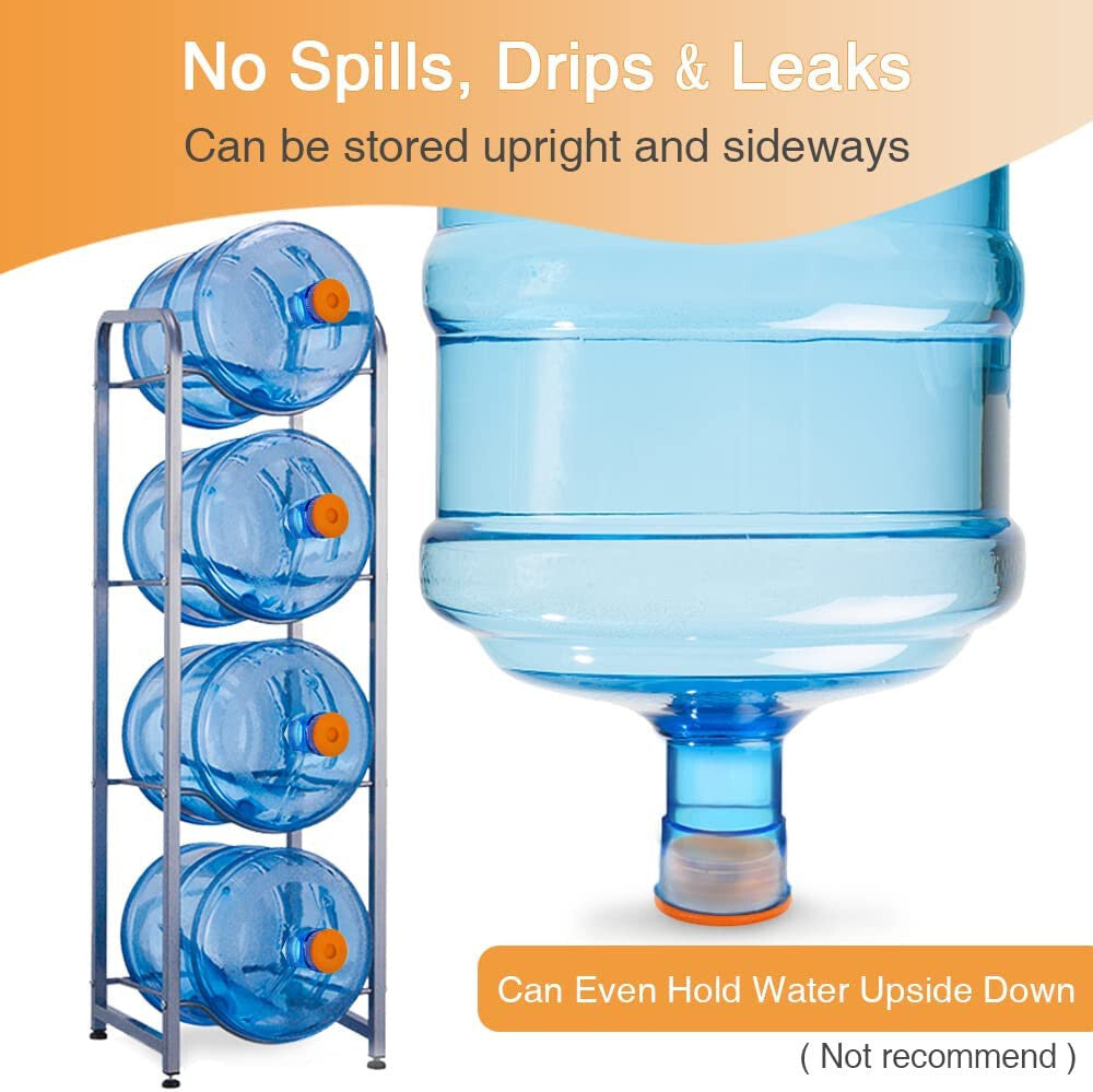 5 Gallon Water Jug Cap 55mm Water Bottle Caps Silicone Reusable Bottles Lids 6PK