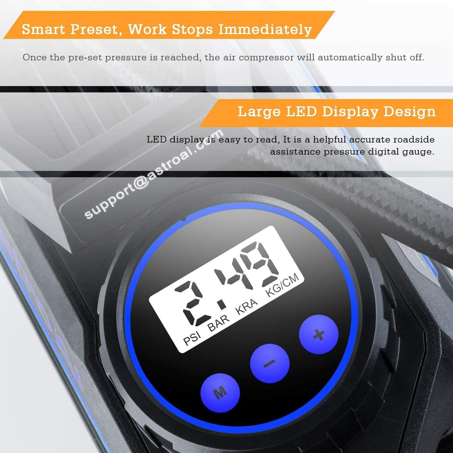 Air Compressor Tire Inflator Portable Air Pump for Car Tires 12V DC Auto Tire
