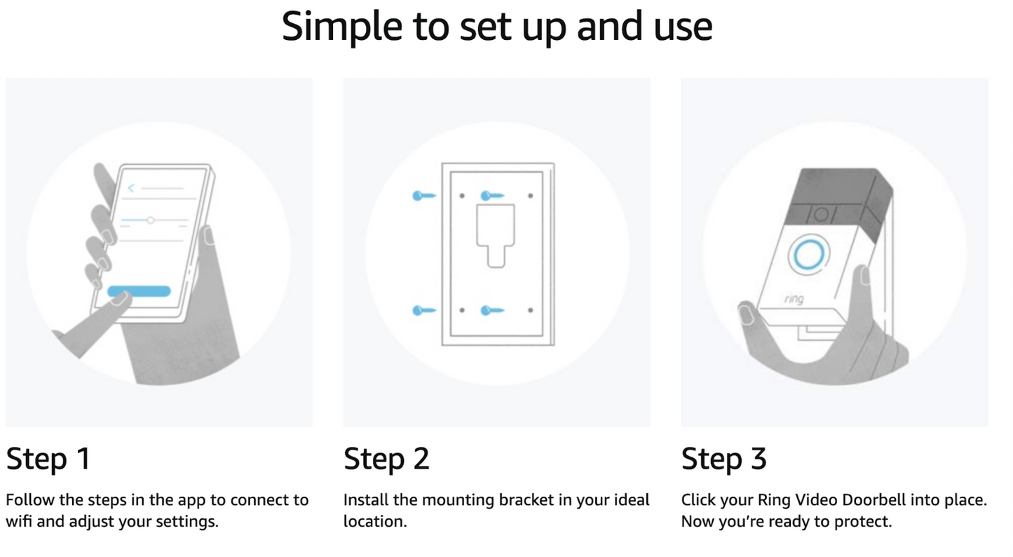 Ring Video Doorbell - 1080p HD video, improved motion detection, Satin Nickel