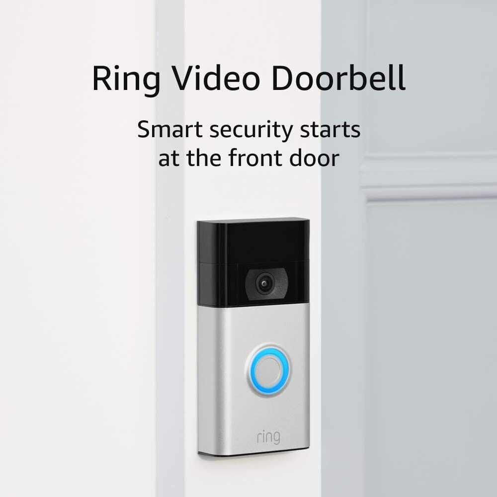 Ring Video Doorbell - 1080p HD video, improved motion detection, Satin Nickel
