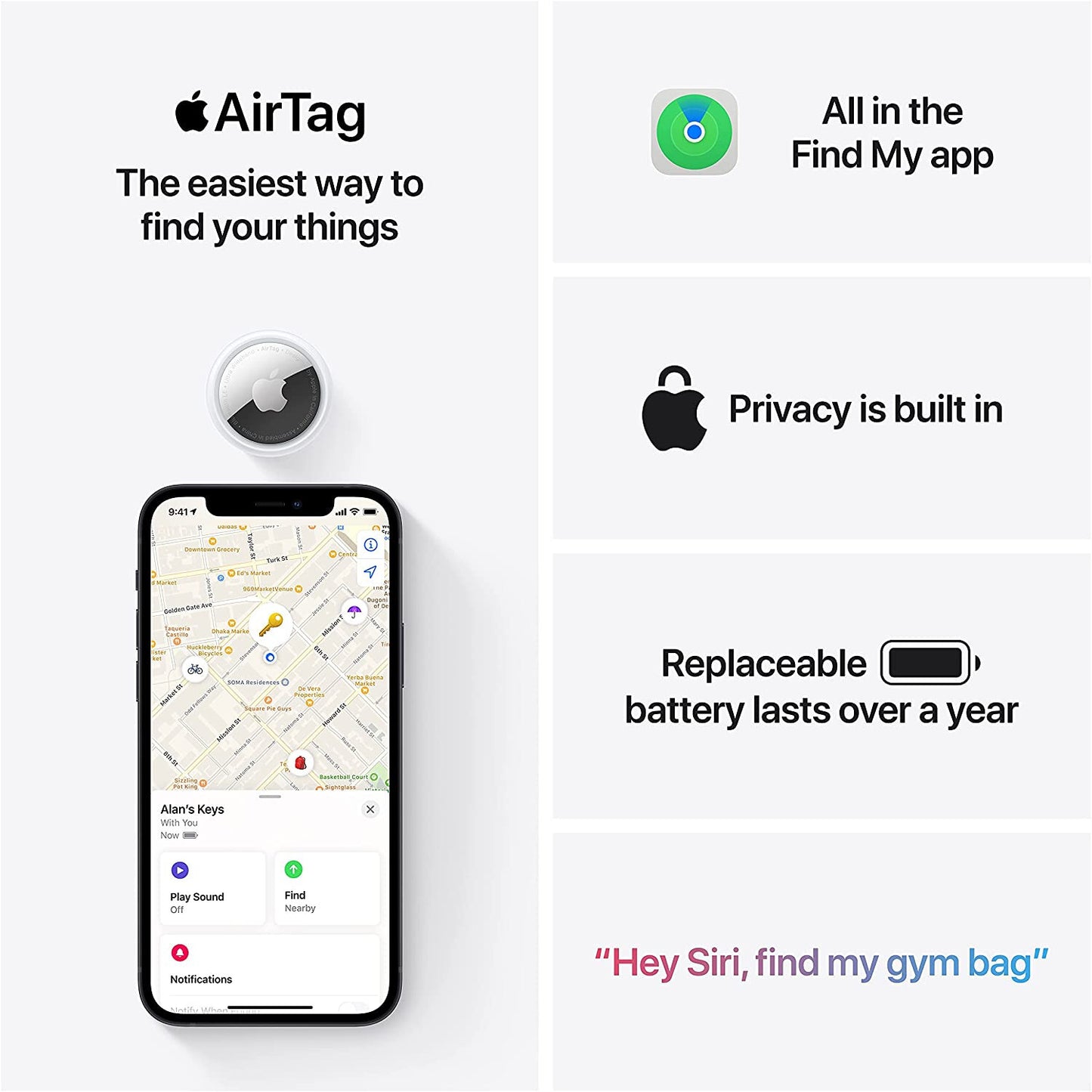 Real Apple 100% Authentic Air Tag Tracker for important items keys, remote, cars