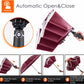 Inverted Compact Umbrella Large Windproof Umbrellas Reflective Stripe RED