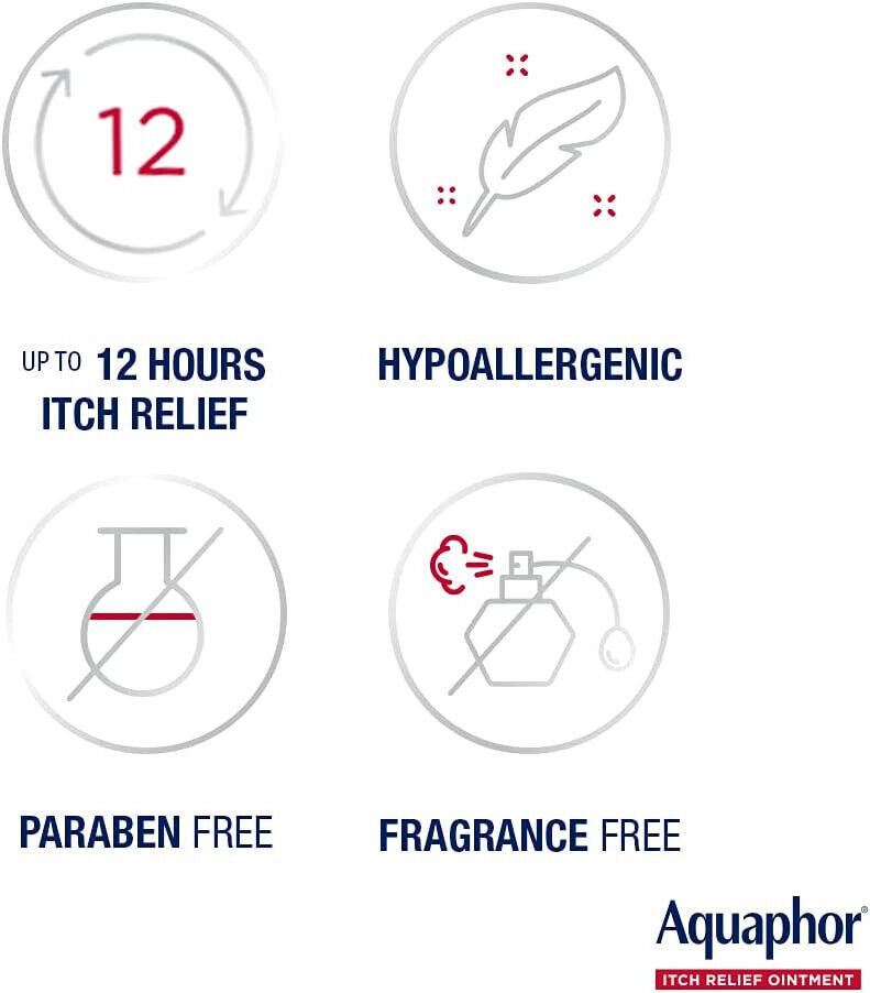 Aquaphor Itch Relief Ointment, Maximum Strength 1% Hydrocortisone Relieves Itch