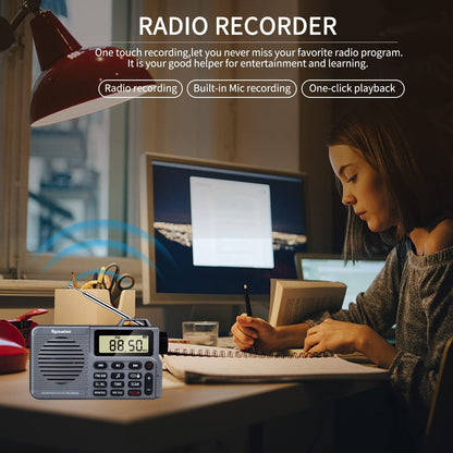 Draagbare AM/FM-radio, Klein Sakradio met Bluetooth, Basspreker, Mikro SD