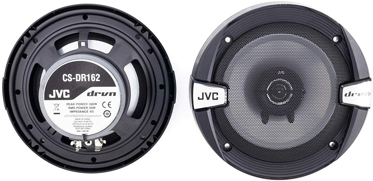 JVC CS-DR162 DRVN Series 6.5 Inch 2-Way 300 Wats Car Speakers Coaxial - Set of 2
