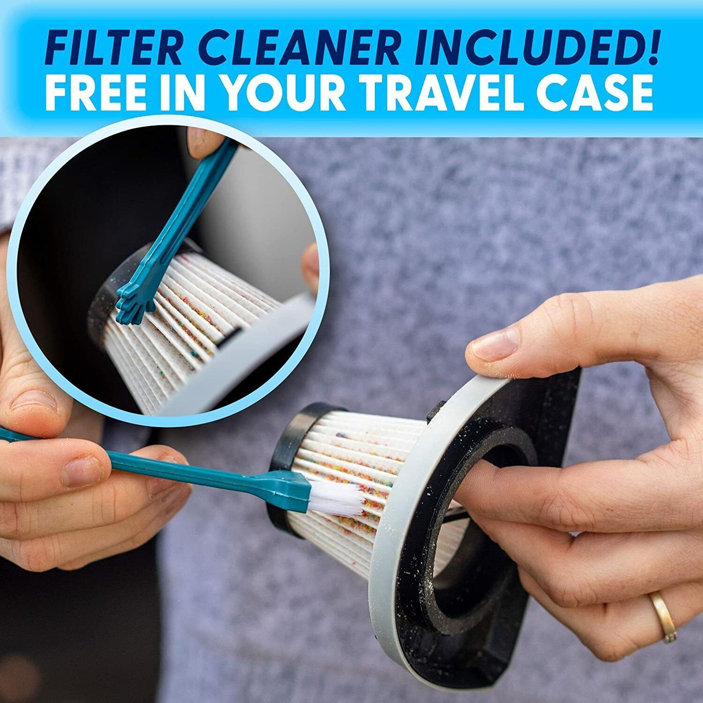 Car Vacuum Cleaner - Portable, High Power, Handheld Vacuums w/ 3 Attachments