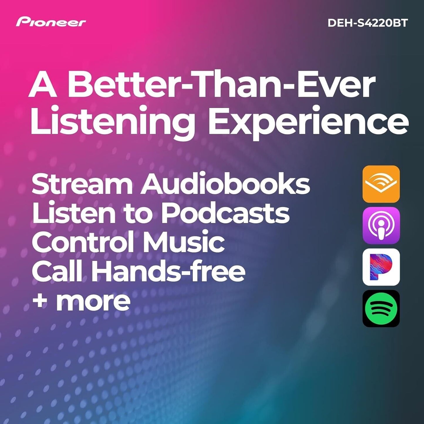 DEHS4220BT Pioneer ALEXA BuiltIN Bluetooth Works Pandora Spotify Iphone Android