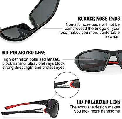 4 Pare Unisex Gepolariseerde Sonbrille UV-beskerming Sport Bestuurbril Sport