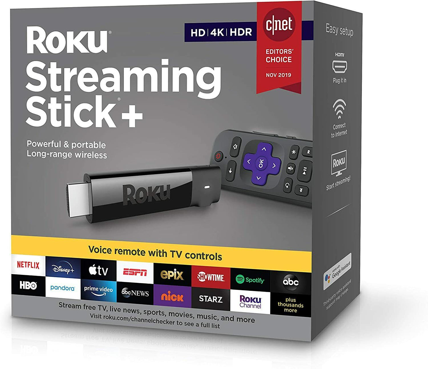 Roku Streaming Stick+ | HD/4K/HDR Streaming Device with Long-range Wireless NEW