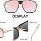 Sunglasses Men Women Unisex  Goggle Alloy Big Frame Metal Punk Style Shield