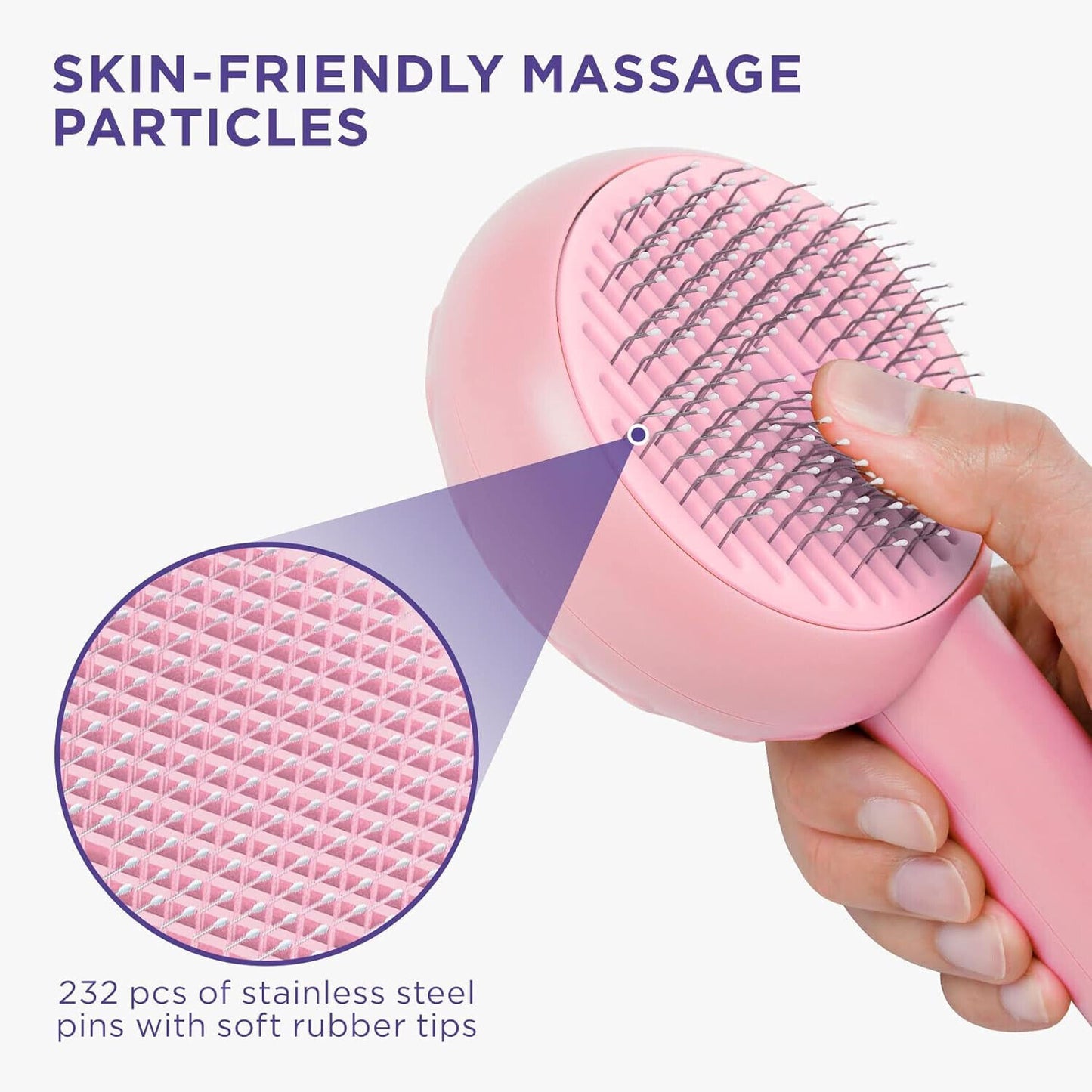 Pet Grooming Brush for Cats, Self Cleaning Cats Hair Brush with Release Button