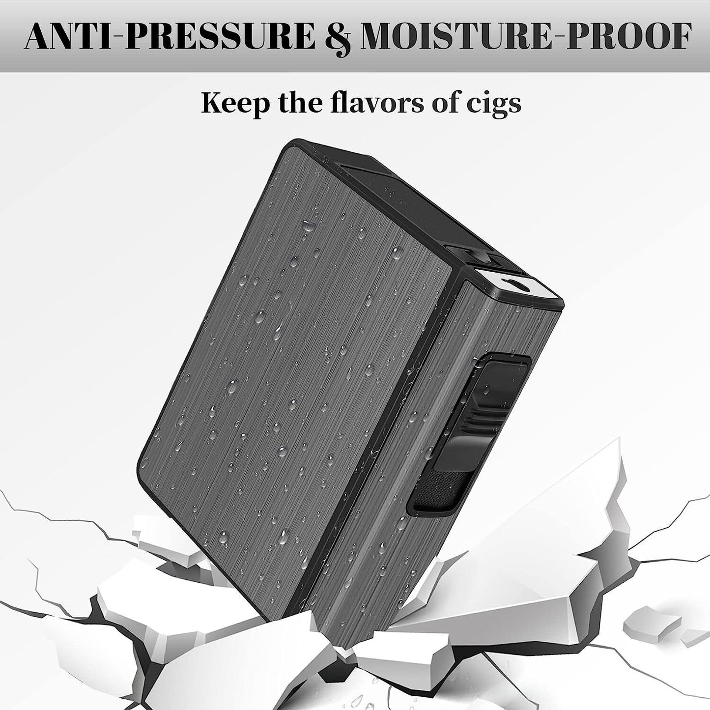 Cigarette Case with Smell Proof Lighter King Size Cigarettes Holder
