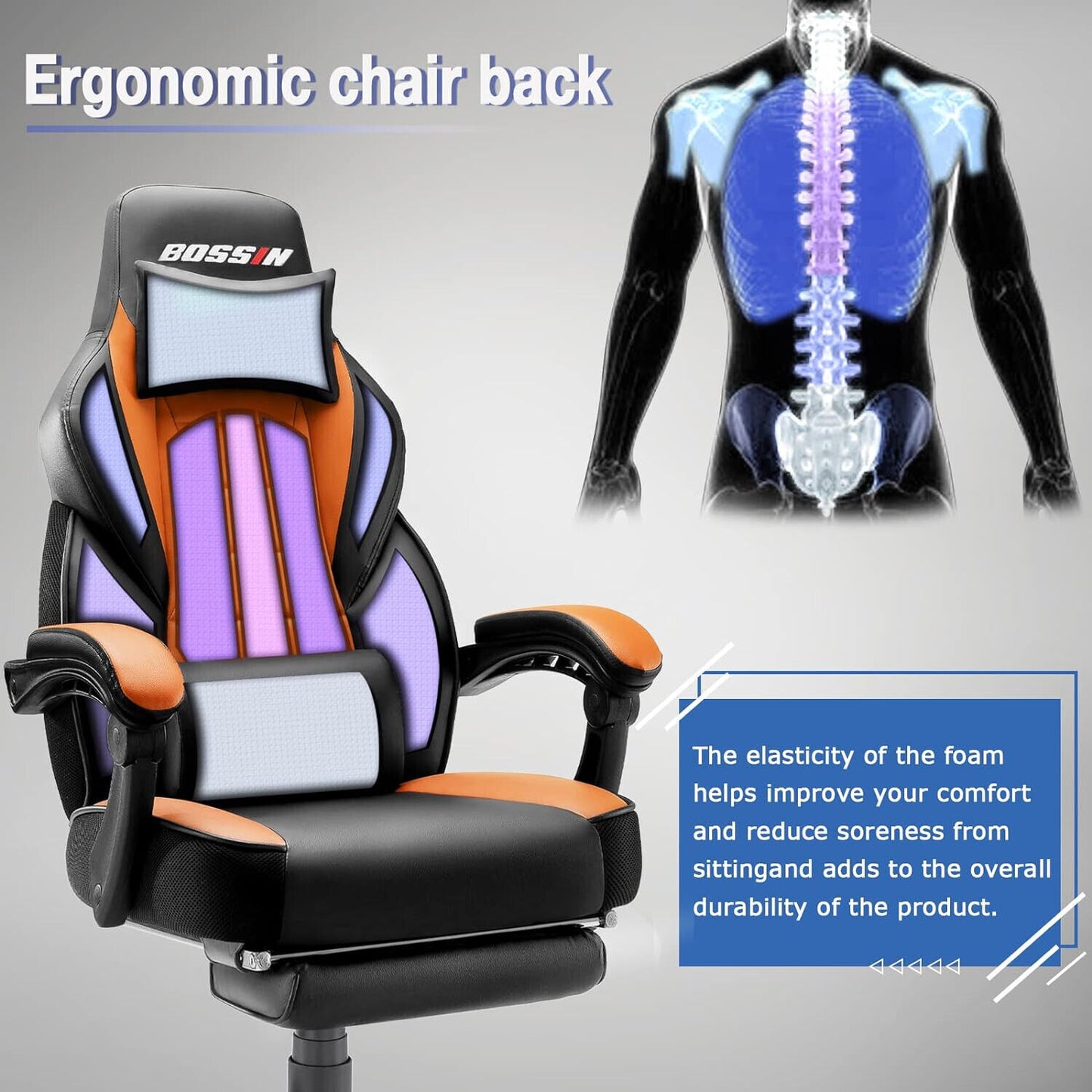Big and Tall Gaming Chairs for Adults Ergonomic Video Game Chairs with footrest