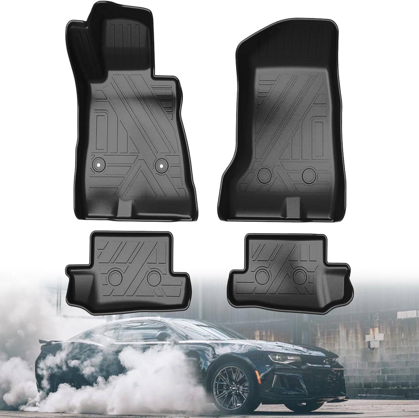 High EndPremium Floor Mats Compatible with Chevrolet Camaro 2016-2024 All Models