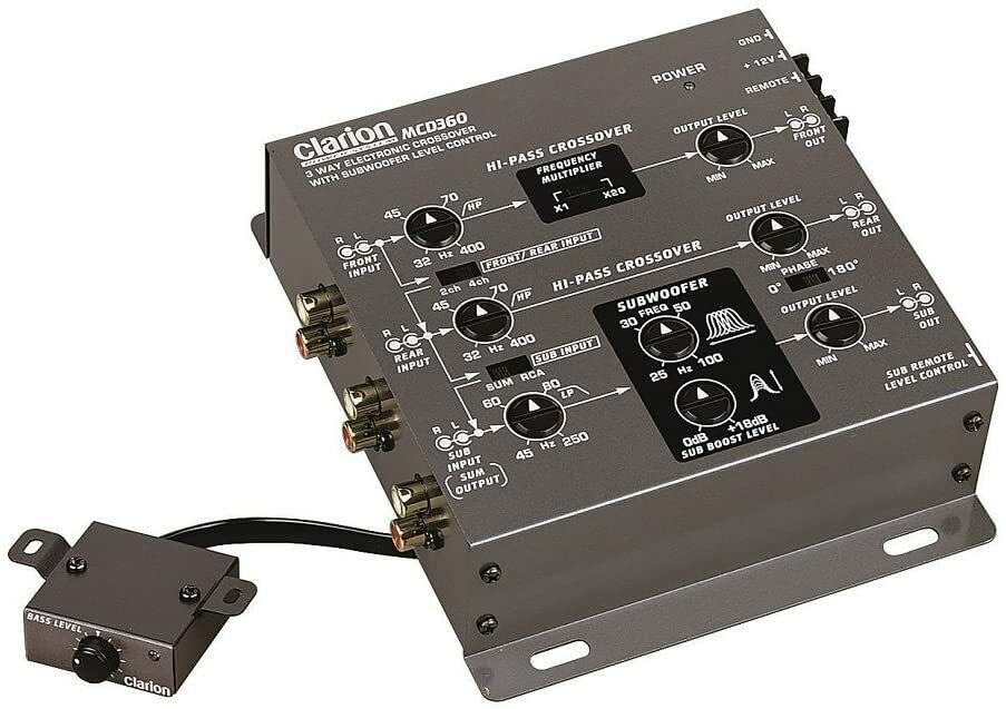 CLARION MCD360 3-WAY 6-CHANNEL INPUT ELECTRONIC CROSSOVER W/ 5-VOLT RCA OUTPUTS