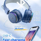 NAVY BLUE BTH03 Kids Bluetooth Headphones Safe Volume, Colorful LED LIGHTS