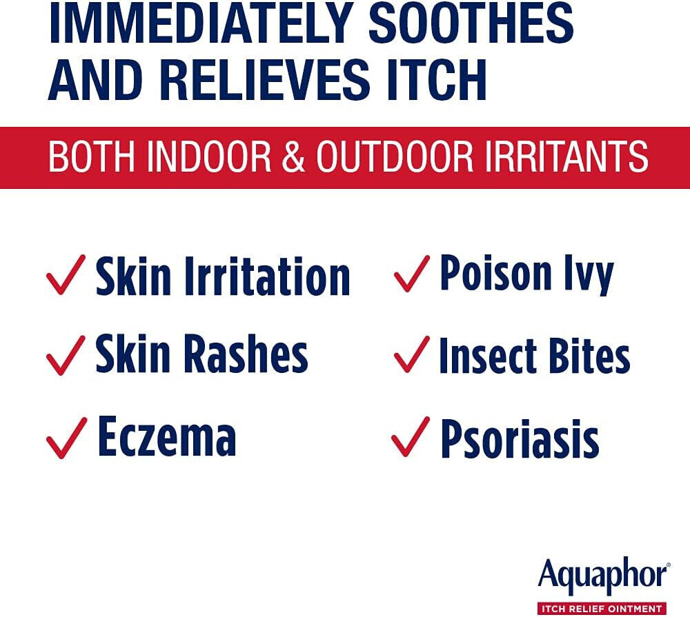Aquaphor Itch Relief Ointment, Maximum Strength 1% Hydrocortisone Relieves Itch