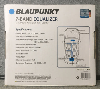 Blaupunkt CEBP871 7-Band Motorvoertuig Klank Grafiese Hulp Invoer Equalizer CEBP871