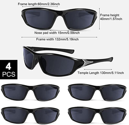 4 Pare Unisex Gepolariseerde Sonbrille UV-beskerming Sport Bestuurbril Sport