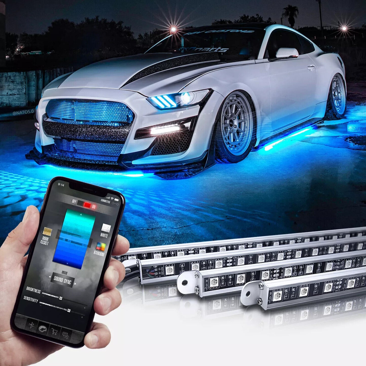 BRAND NEW LED Underglow Bluetooth Enabled Lighting Kit  OPT7 AURA PRO All-Color