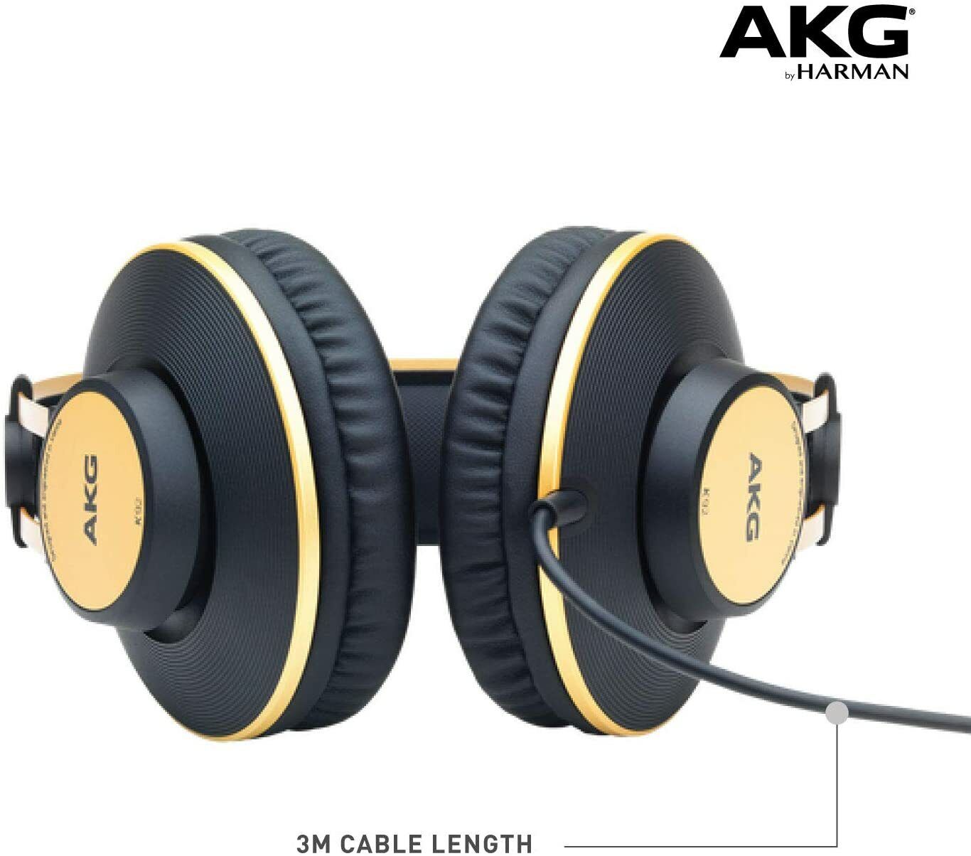AKG Pro Audio K92 Over-Ear, Closed-Back, Studio Headphones, Matte Black and Gold