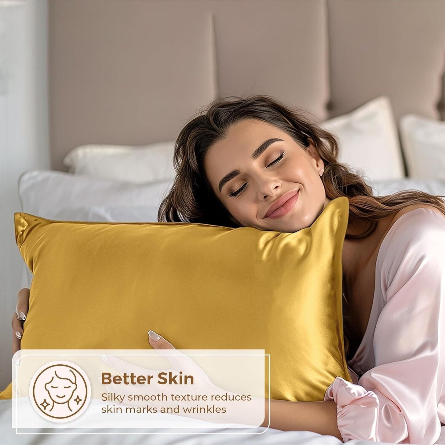 Satin Lakens Hotel Luukse Syagtige Bed Ekstra Sag 1800 Mikrovesel - KONINGGROOTTE