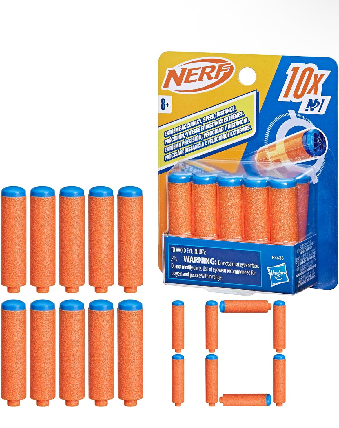 Nerf N Series N1 Darts, Includes 10 Refill Darts, Compatible Only with Nerf N Series Blasters, Outdoor Games, Ages 8+