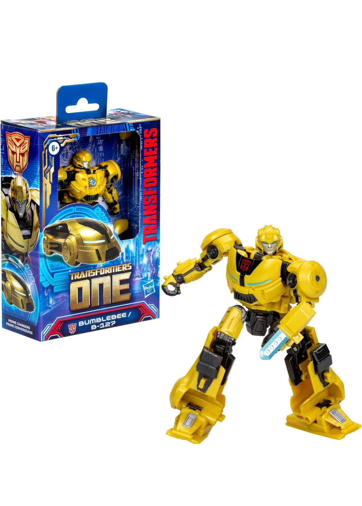 Transformers: One Prime Changer Bumblebee (B-127) 5-Inch Robot Action Figure, Interactive Toys for Boys and Girls Ages 6 and Up