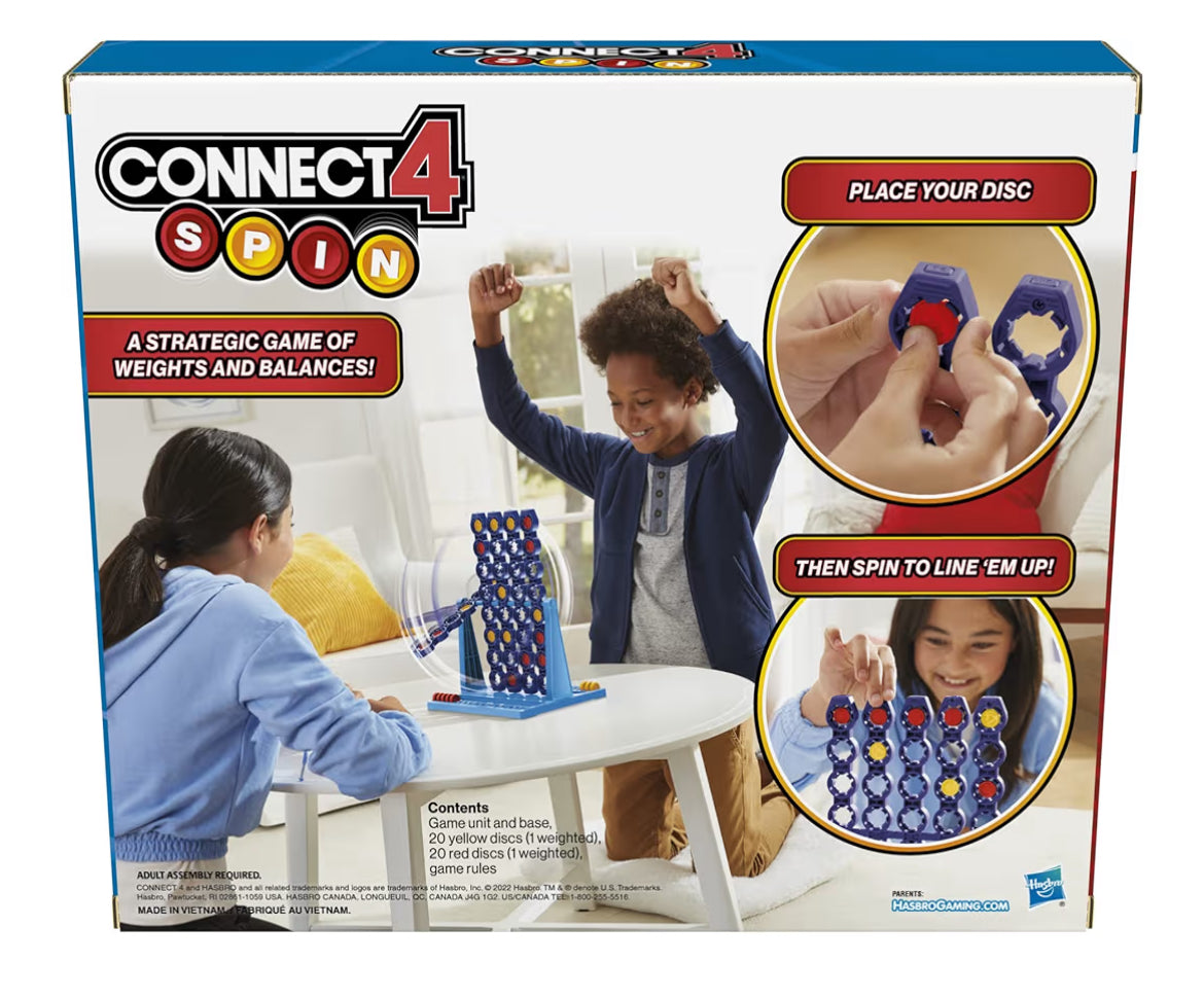 Hasbro Gaming Connect 4 Spin Game - Features Spinning Connect 4 Grid - 2 Player Board Games for Family and Kids